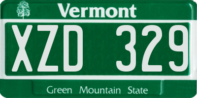 VT license plate XZD329