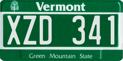 VT license plate XZD341