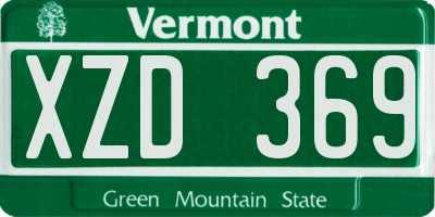 VT license plate XZD369