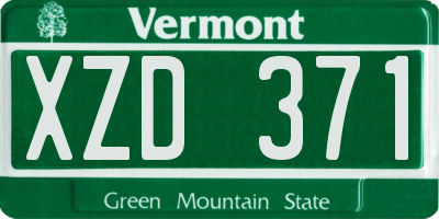 VT license plate XZD371