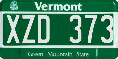 VT license plate XZD373