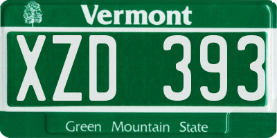 VT license plate XZD393