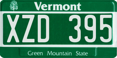 VT license plate XZD395