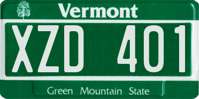 VT license plate XZD401