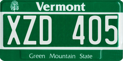 VT license plate XZD405