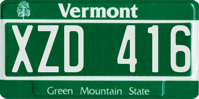 VT license plate XZD416