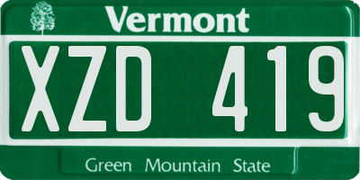 VT license plate XZD419