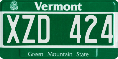 VT license plate XZD424