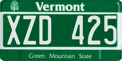 VT license plate XZD425