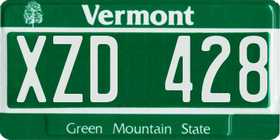 VT license plate XZD428