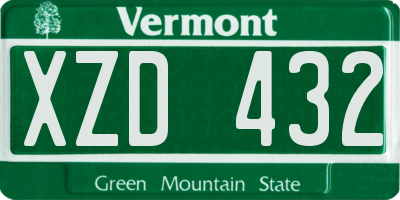 VT license plate XZD432