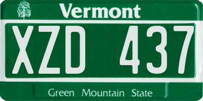 VT license plate XZD437