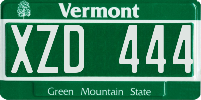 VT license plate XZD444