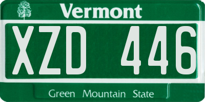 VT license plate XZD446