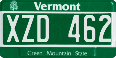 VT license plate XZD462
