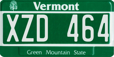VT license plate XZD464