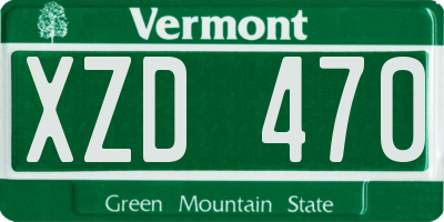 VT license plate XZD470