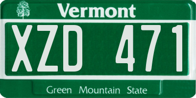 VT license plate XZD471