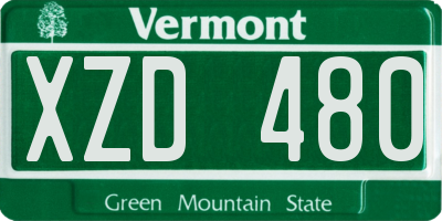 VT license plate XZD480
