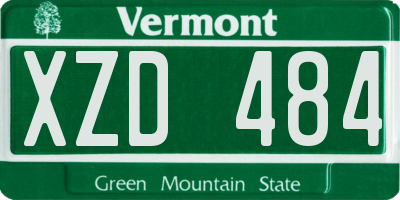 VT license plate XZD484