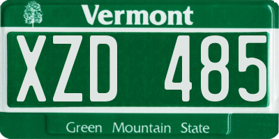 VT license plate XZD485