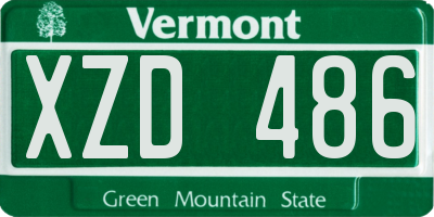 VT license plate XZD486