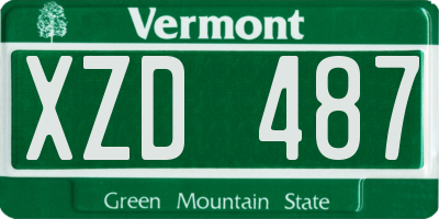 VT license plate XZD487