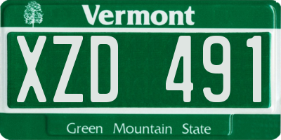 VT license plate XZD491