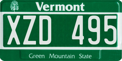 VT license plate XZD495