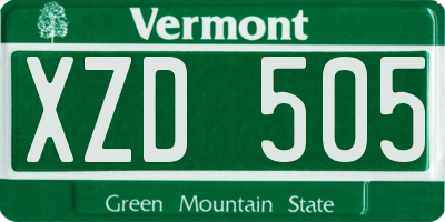 VT license plate XZD505