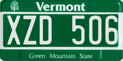VT license plate XZD506