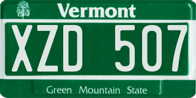 VT license plate XZD507
