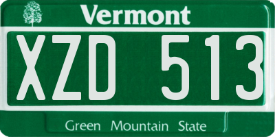 VT license plate XZD513