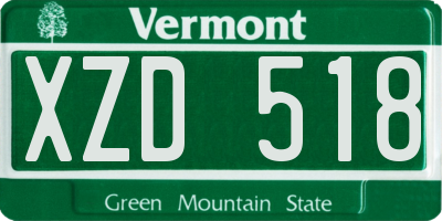 VT license plate XZD518