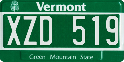 VT license plate XZD519