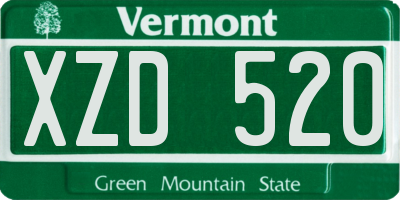 VT license plate XZD520