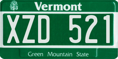 VT license plate XZD521