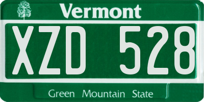 VT license plate XZD528