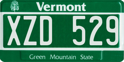 VT license plate XZD529