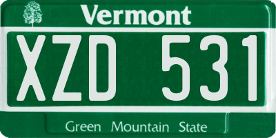 VT license plate XZD531