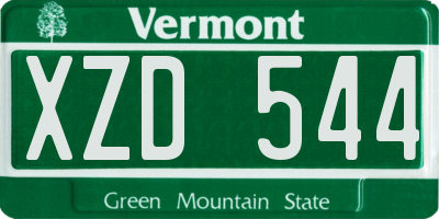VT license plate XZD544