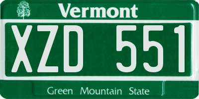 VT license plate XZD551