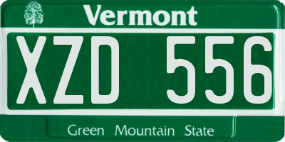 VT license plate XZD556