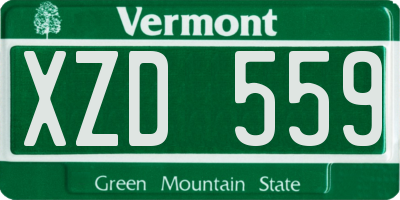 VT license plate XZD559