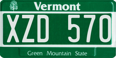 VT license plate XZD570