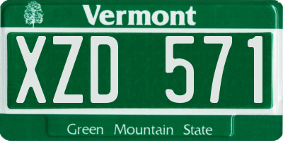 VT license plate XZD571
