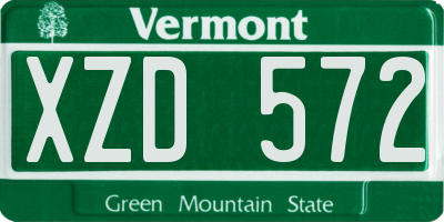 VT license plate XZD572