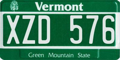 VT license plate XZD576