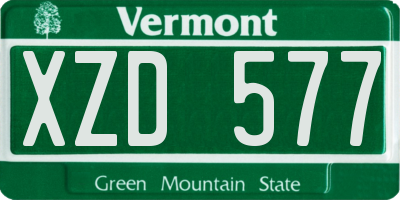 VT license plate XZD577