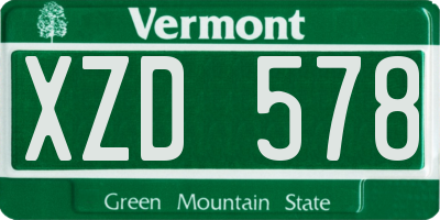 VT license plate XZD578